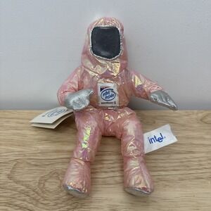 Vintage 1997 Intel Pentium II MMX 8" Bunny People Doll PINK Metallic Colored #16